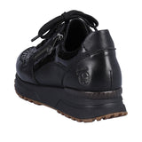 Rieker N7401-00 Zip/Lace Sneaker - Black