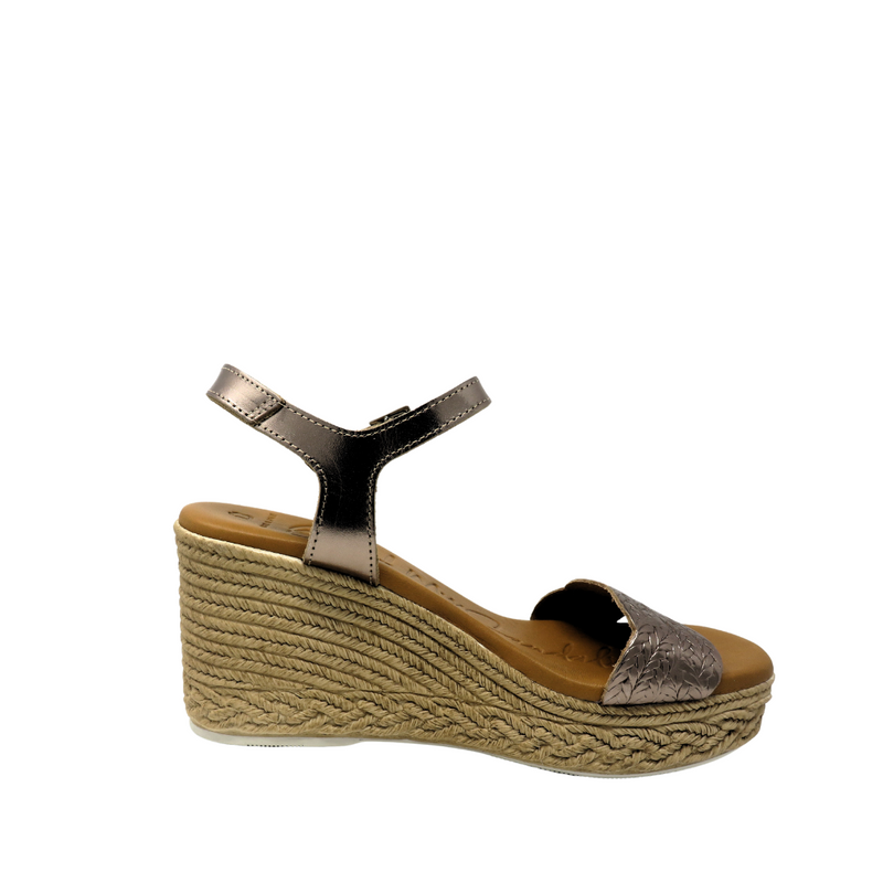 Oh My Sandals 5461 High Wedge Sandal - Bronze